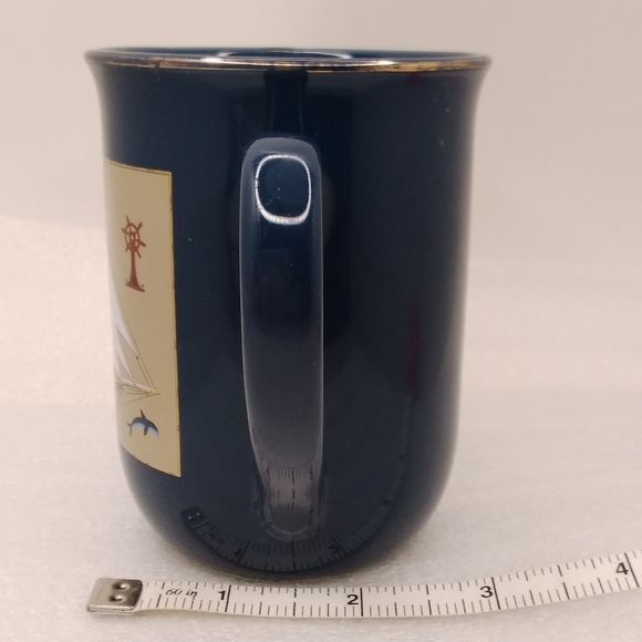 Otagiri Gibson Greetings MUG Nautical Sailing Ship Clipper Gold Trim 10 oz Cup * - Picture 2 of 11